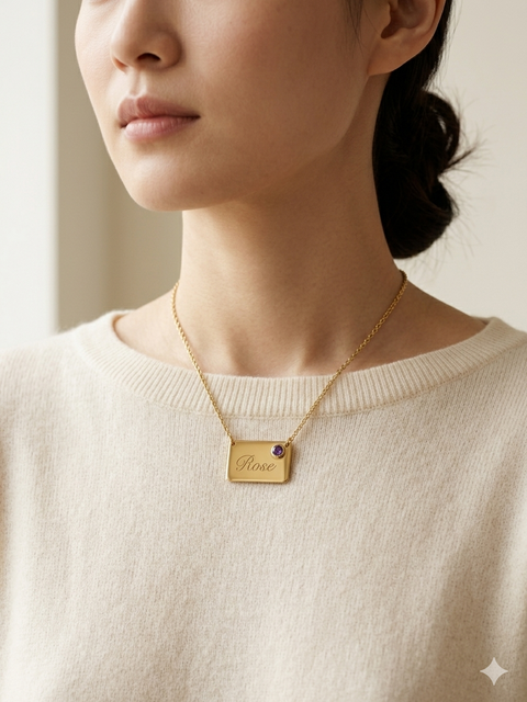 custom-birthstone-tag-necklace - model