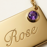 custom-birthstone-tag-necklace - detail