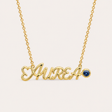 name-necklace-with-birthstone - Gold