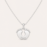 Baby Feet Pendant - Silver